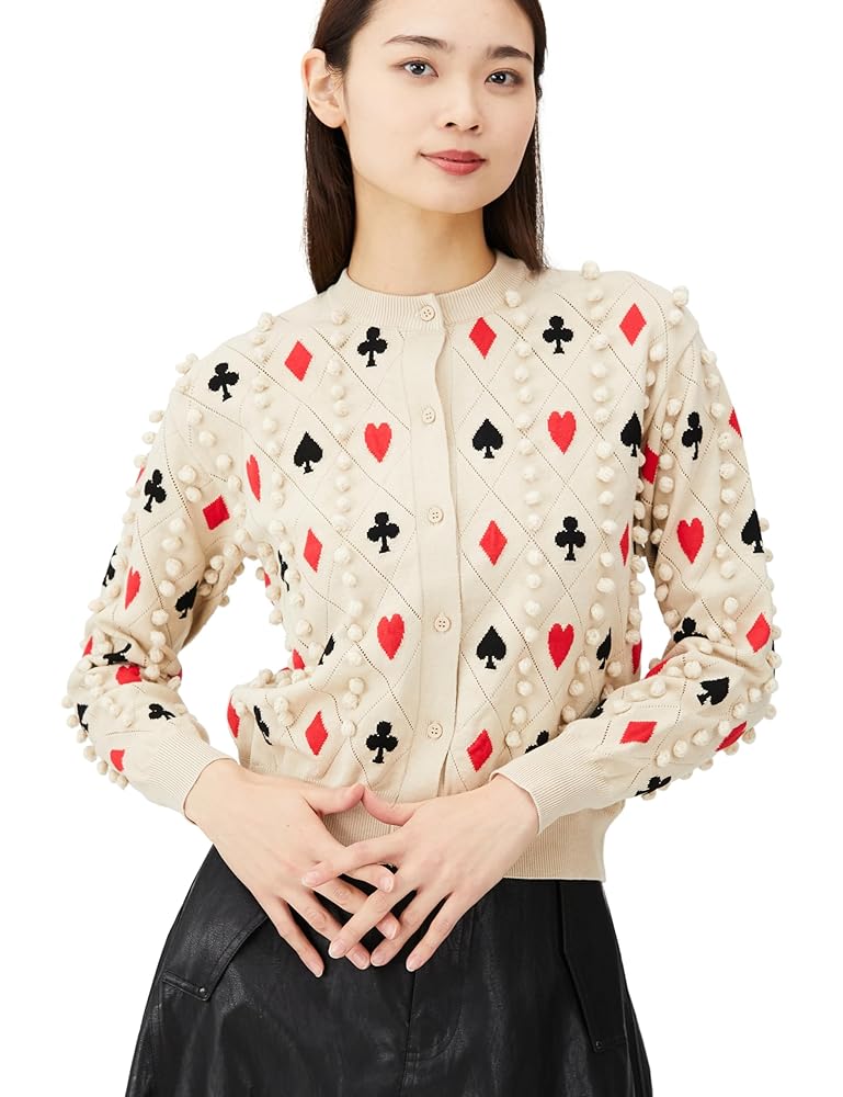DOUBLE STANDARD CLOTHING トランプ柄　カーディガン38 DOUBLE STANDARD CLOTHING（ダブルスタンダードクロージング）の